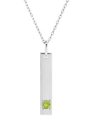 MaxColor 14K 0.08 Ct. Tw. Peridot Pendant Necklace - White
