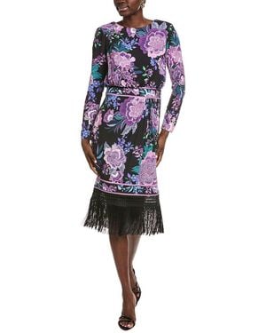Tadashi Shoji Akilah Floral Blouson Midi Dress - Blue