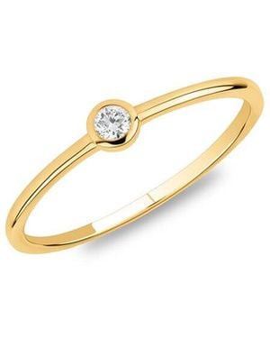 MaxColor 10K 0.06 Ct. Tw. Lab-Grown Diamond Bezel Ring - Metallic