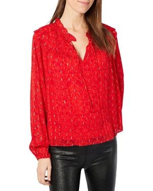 Sail To Sable Ruffle Front Top - Red