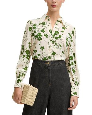 LK Bennett Silk Sonya Blouse - Green