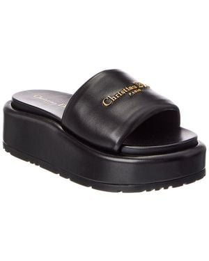 Dior D-Lane Leather Sandal - Black
