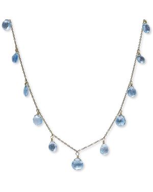 Anzie 14K Topaz Dew Drop Crew Necklace - Metallic