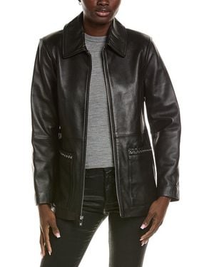 Anne Klein Missy Leather Jacket, S - Black
