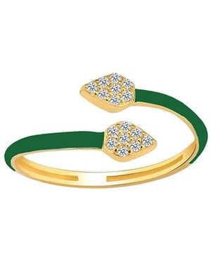 Gabi Rielle 14k Over Silver Cz Wrap Ring - Blue
