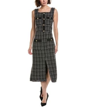 Pascale La Mode Sleeveless Tweed Midi Dress - Black