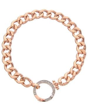Meshmerise 18K Over 0.15 Ct. Tw. Diamond Curb Chain Bracelet - Pink