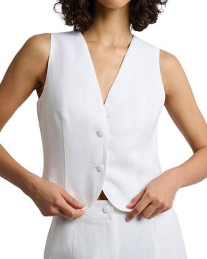 Onia Air Linen-Blend Relaxed Vest - White