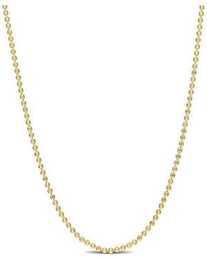 Italian Silver 18K Over Ball Chain Necklace - Metallic