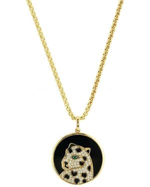 Effy Fine Jewelry 14K 0.46 Ct. Tw. Diamond & Emerald Necklace - Metallic