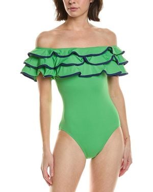 Kate Spade Ruffle One-Piece - Green