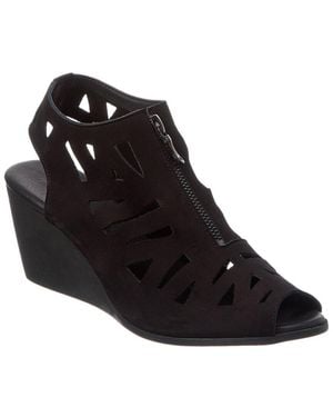 Arche Eggaya Leather Wedge Sandal - Black
