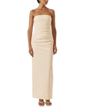 Shona Joy Lani Strapless Draped Maxi Dress - Natural