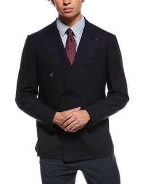 Isaia Wool Sport Jacket - Blue