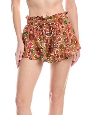 Montce Boho Silk-Blend Short - Red