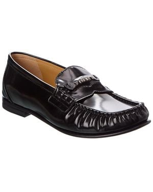 Fendi Scrunch Leather Loafer - Black