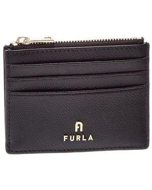 Furla Camelia Small Leather Zipped Card Case - Black