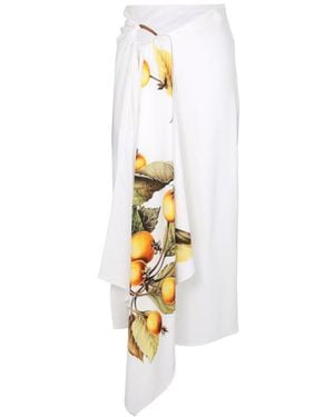 Ferragamo Asymmetrical Draped Skirt - White