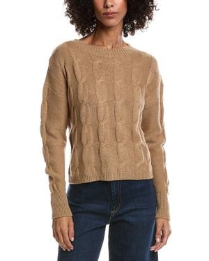 Forte Crop Cable Wool & Cashmere-Blend Jumper - Blue