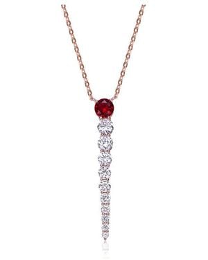 Genevive Jewelry 18k Rose Gold Vermeil Cz Necklace - White