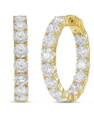 Diana M. Jewels Diana M. 18K 10.45 Ct. Tw. Lab-Grown Diamond Hoop Earrings - Metallic