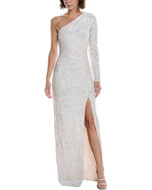 Michael Kors One-Shoulder Sequin Gown - White