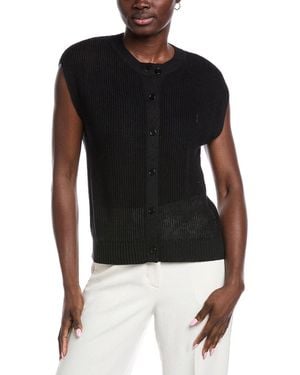 Eileen Fisher Linen-Blend Vest - Black