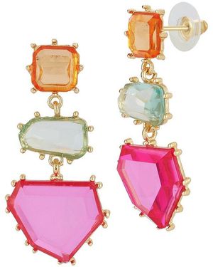 Sphera Milano Plated Geometric Earrings - Pink