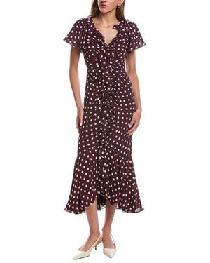 Cinq À Sept Camille Polka Dot Clio Dress - Red