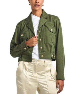 10 Crosby Derek Lam Celinora Cotton Drill Cropped Jacket - Green