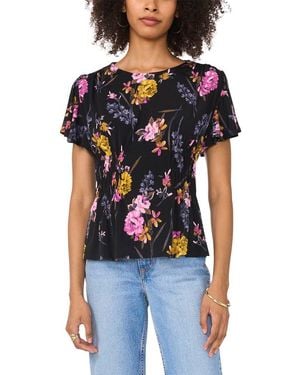 Vince Camuto Short Sleeve Smock Top - Blue