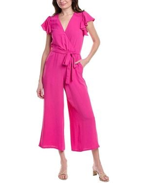 Vince Camuto Flutter Sleeve Jumpsuit - Pink