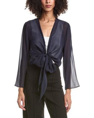 Eileen Fisher Plus Silk Wrap Jacket - Blue