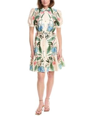 Julia Jordan Printed Satin Twill Dress - Green