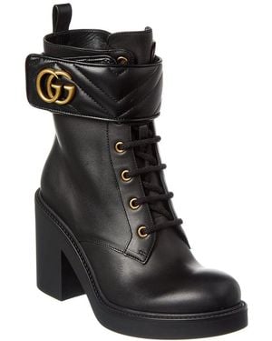 Gucci Double G Leather Boot - Black