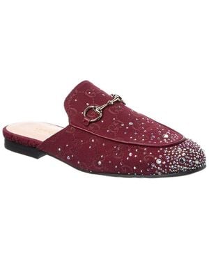 Gucci Dnu Pack Princetown Gg Canvas Mule - Red