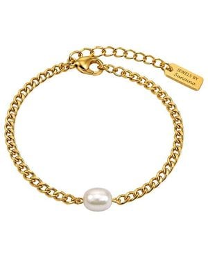 Jewels by Sunaina Izzy Plated Stainless Steel Pearl Bracelet - Metallic