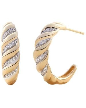 MaxColor Croissant 0.20 Ct. Tw. Lab-Grown Diamond 14K Earrings - Metallic