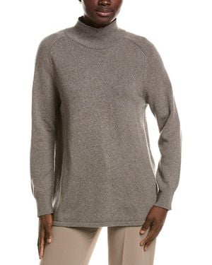 Eileen Fisher Turtle Neck Cashmere-Blend Tunic - Grey