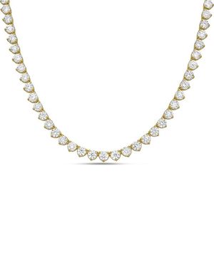 Diana M. Jewels Diana M. 14K 5.00 Ct. Tw. Lab-Grown Diamond Three-Prong Tennis Necklace - Metallic