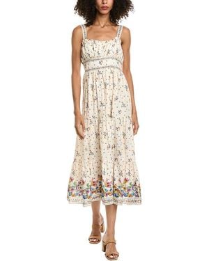Max Studio Strappy Tiered Midi Dress - Natural