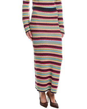 Rowing Blazers Stripe Wool & Mohair-Blend Maxi Skirt - Multicolour