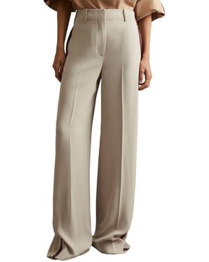 Reiss Isla Wide Leg Side Stripe Pant - Natural