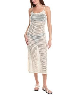 Salty Lemon Open Knit Long Tank Dress - Natural