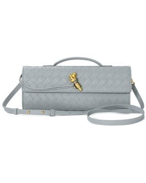 Tiffany & Fred Paris Woven Leather Clutch - Grey
