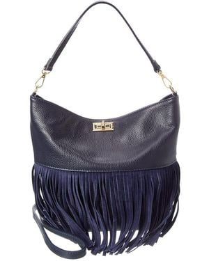 Isabella Rossetti Arizona27 Leather Fringe Tote - Blue
