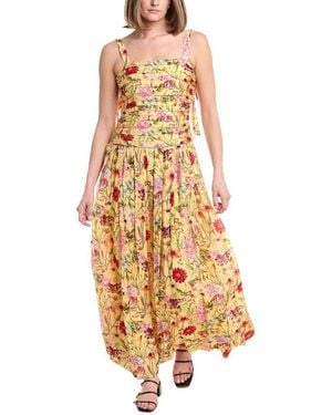 Julia Jordan Hazy Voile Digital Sleeveless Maxi Dress - Metallic