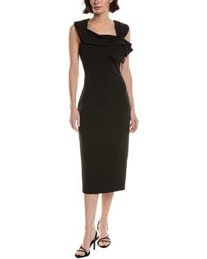 Badgley Mischka Pleated Cocktail Gown - Black