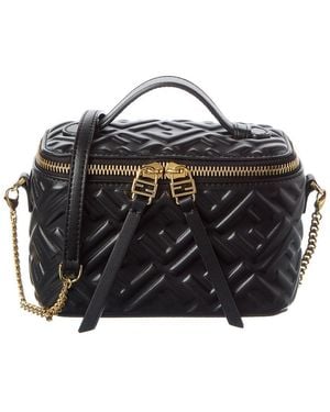 Fendi Ff Leather Vanity Case (Authentic Pre-Loved) - Black