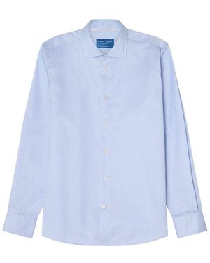 Robert Talbott Reynolds Mini Stripe Twill Shirt - Blue
